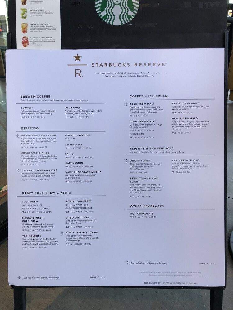 Starbucks Reserve - Palm Springs, CA menu_pic