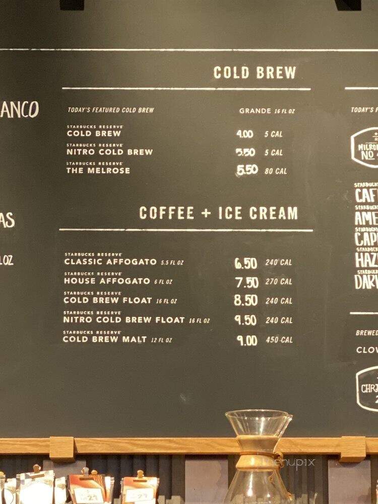 Starbucks Reserve - Palm Springs, CA menu_pic