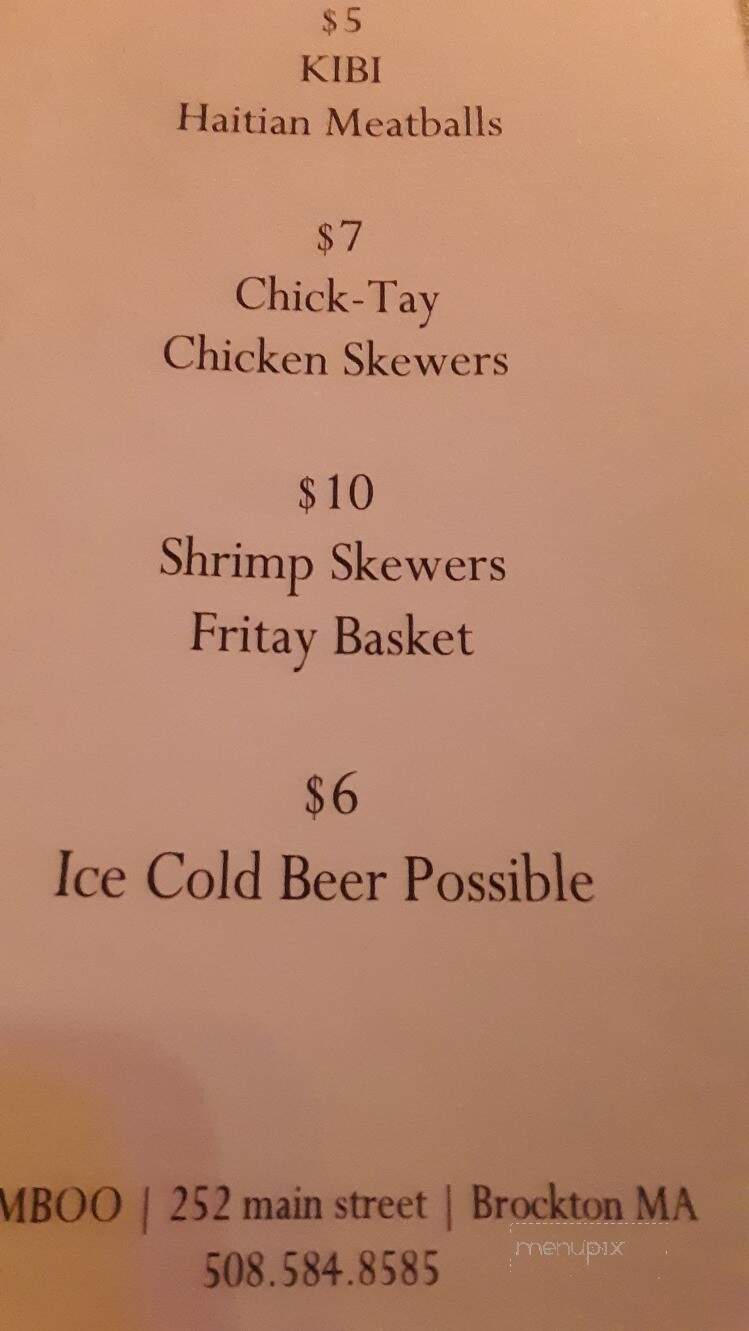 Tamboo Bistro - Brockton, MA menu_pic
