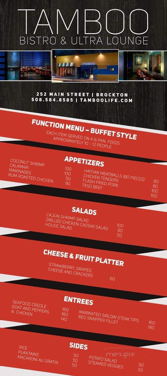 Tamboo Bistro - Brockton, MA menu_pic