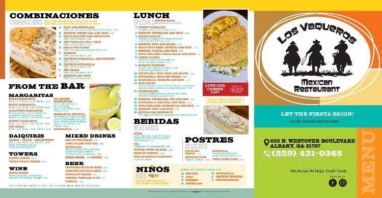 Los Vaqueros - Albany, GA menu_pic