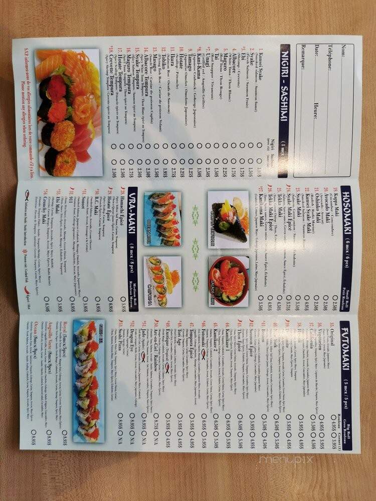 Fuki Sushi Bar - Laval, QC menu_pic