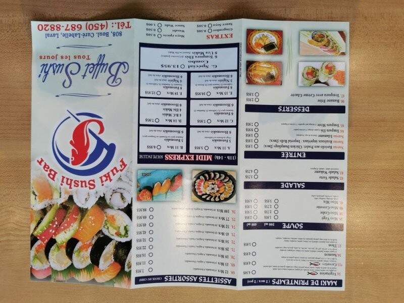 Fuki Sushi Bar - Laval, QC menu_pic