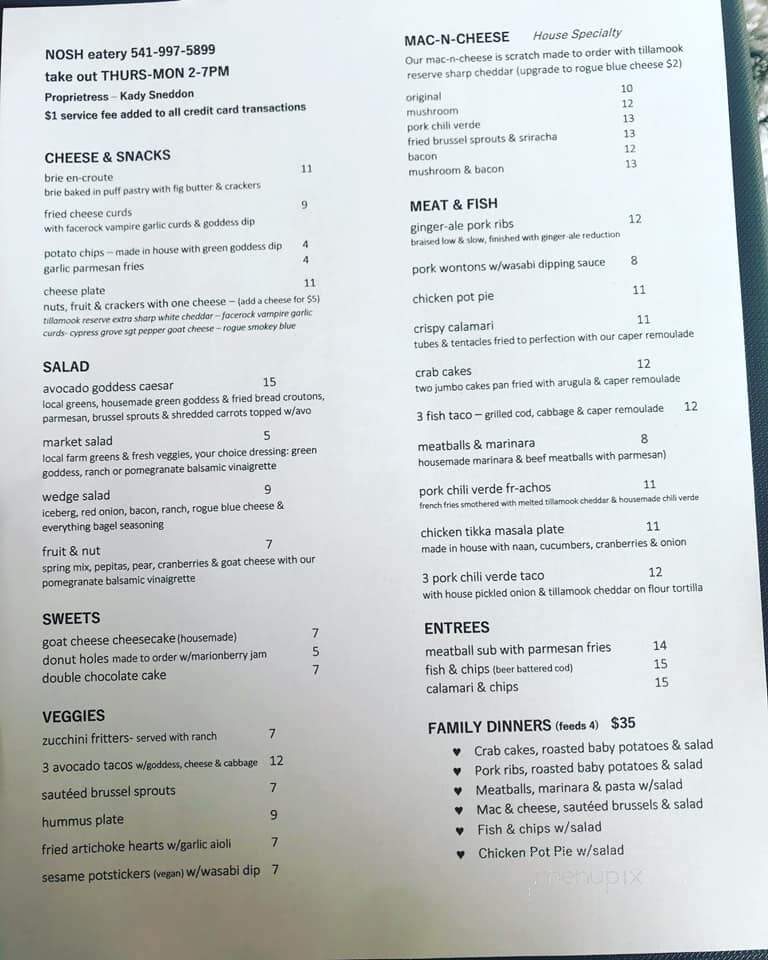 Nosh - Florence, IN menu_pic