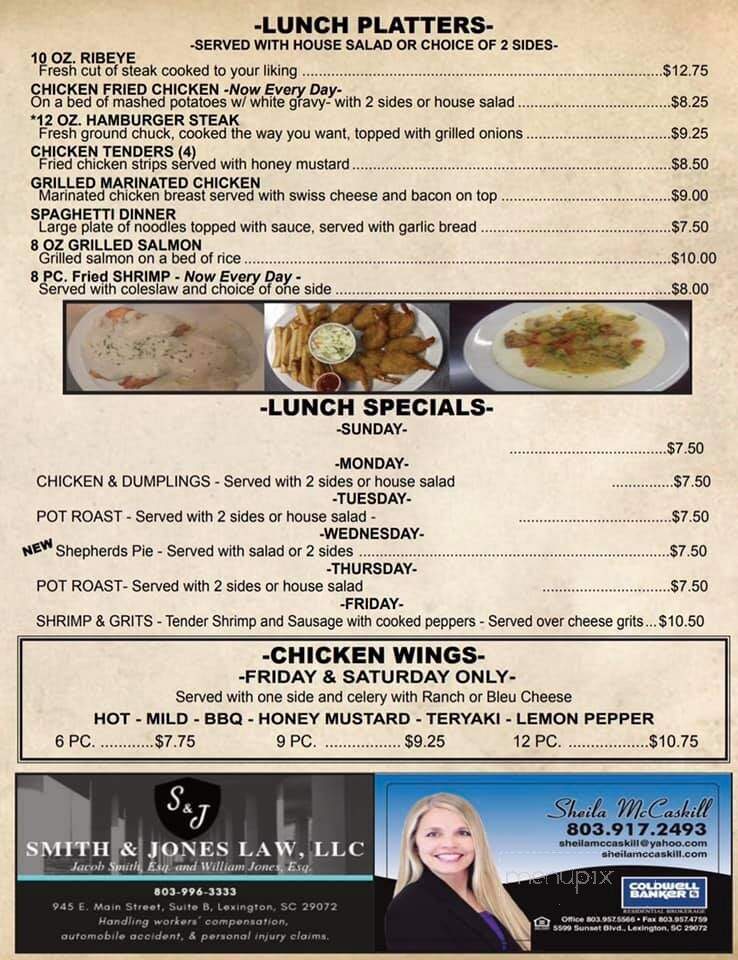 Creekside Restaurant - Lexington, SC menu_pic