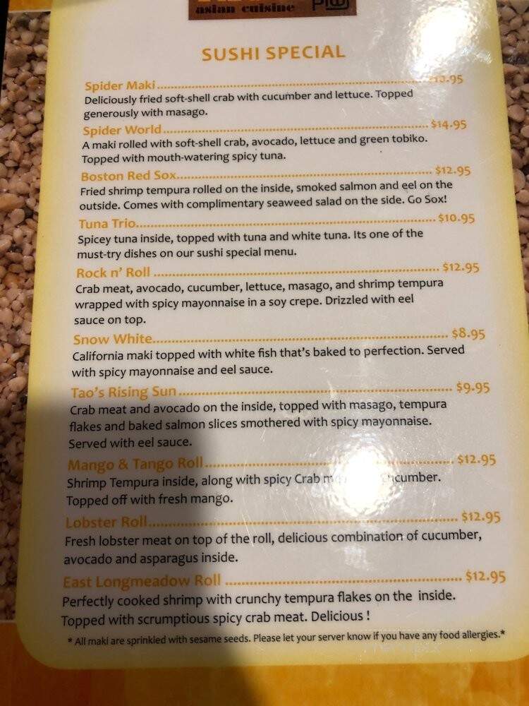 Tao's Asian Cuisine - East Longmeadow, MA menu_pic