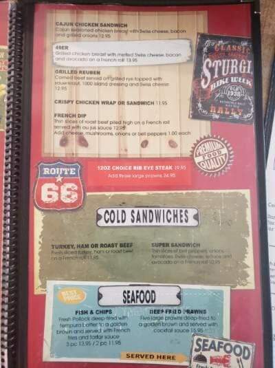 Main Street Bar Grill - Clearlake, CA menu_pic