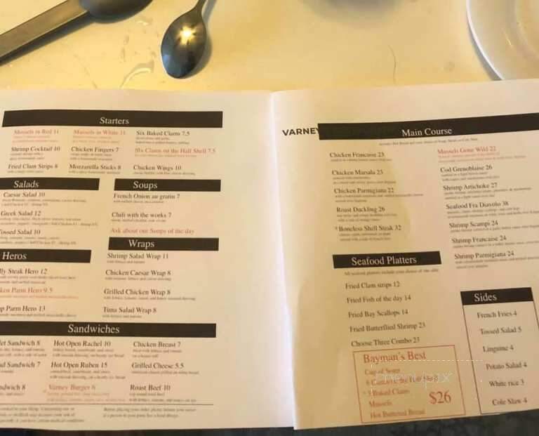 Varney's Restaurant - Brookhaven, NY menu_pic