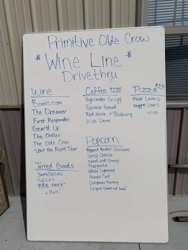 Primitive Olde Crow & Winery - Clinton, MO menu_pic
