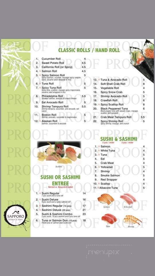 Sapporo Sushi & Steakhouse - Covington, TN menu_pic