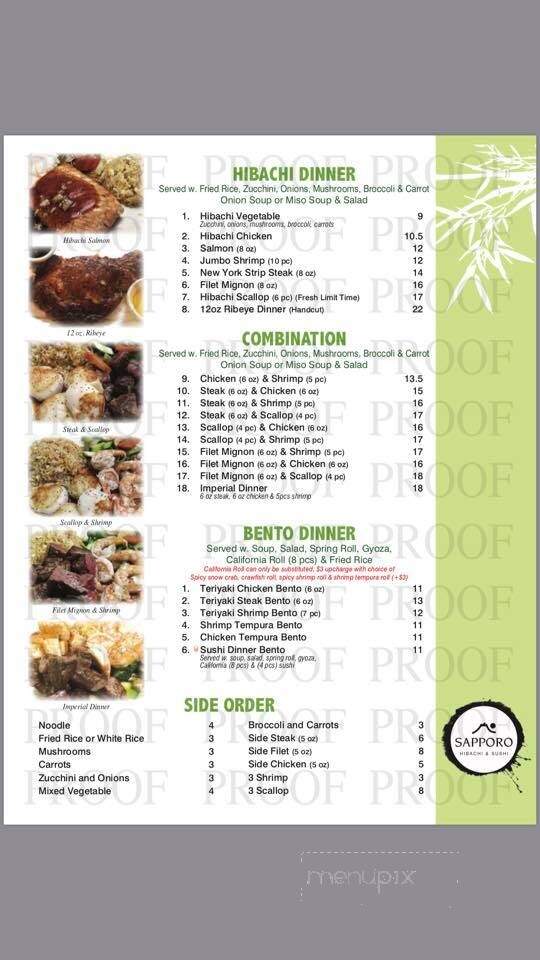 Sapporo Sushi & Steakhouse - Covington, TN menu_pic