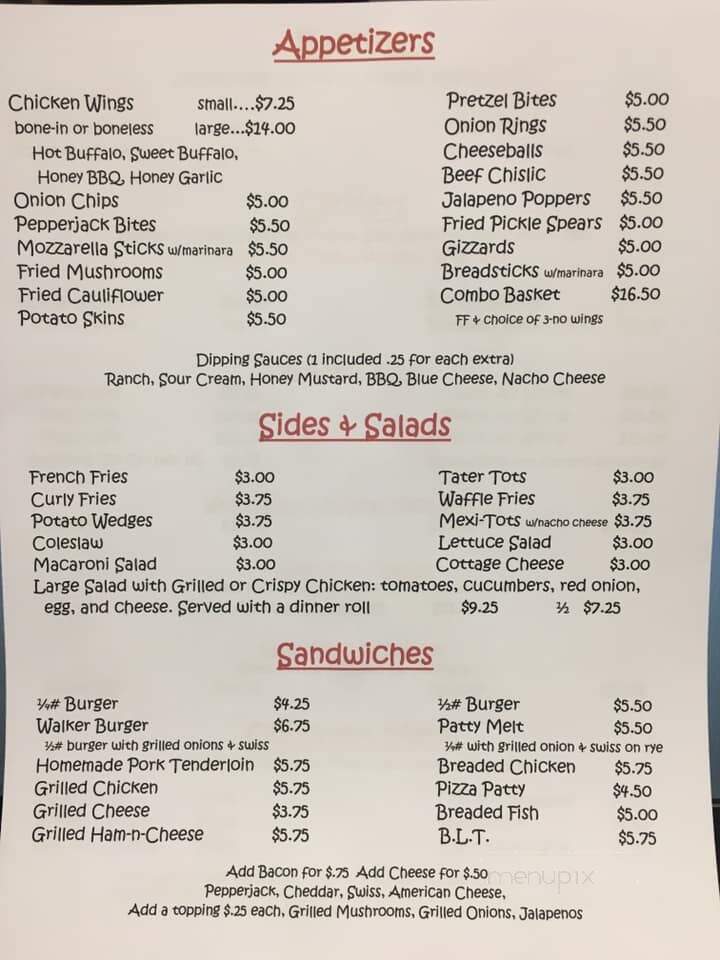 Walker's - Salix, IA menu_pic