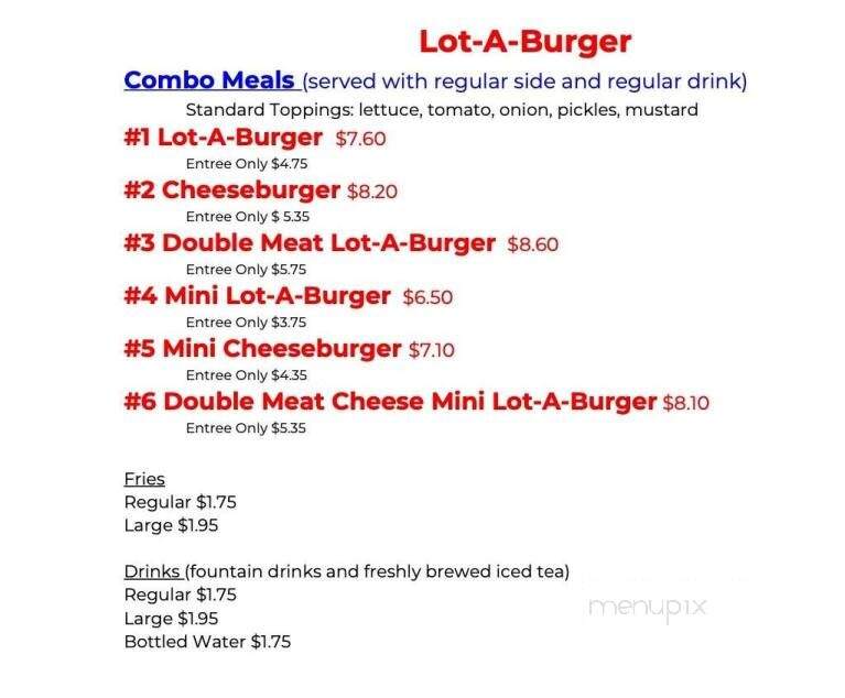 Lot-A-Burger - Bartlesville, OK menu_pic