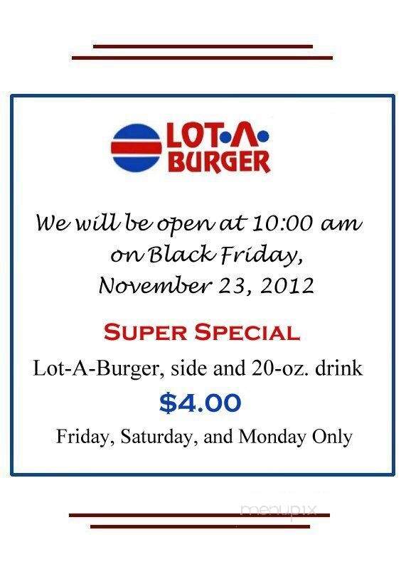 Lot-A-Burger - Bartlesville, OK menu_pic
