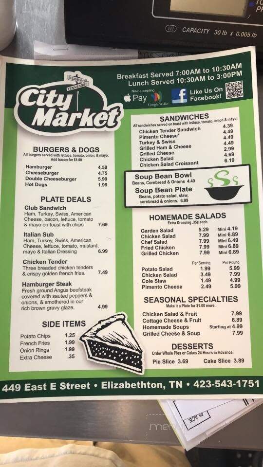 City Market - Elizabethton, TN menu_pic