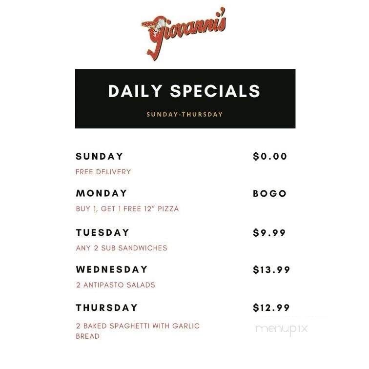 Giovanni's Pizza - Ashland, KY menu_pic