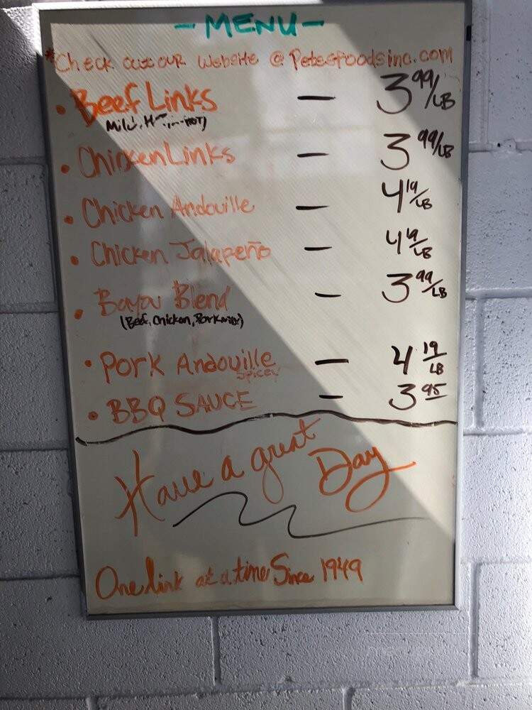 Pete's Louisiana Style Hot Links - Los Angeles, CA menu_pic