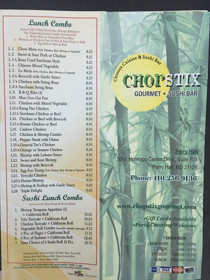 Chopstix Cafe - Perry Hall, MD menu_pic