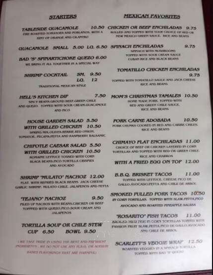 La Choza Fine Food - Fort Worth, TX menu_pic