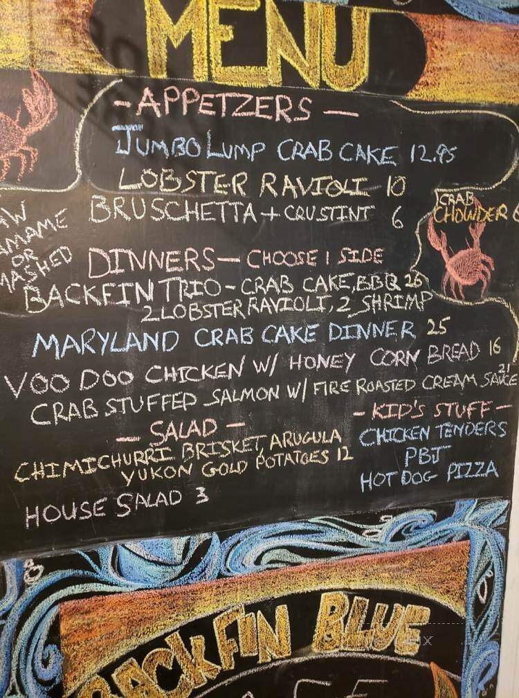 Backfin Blue Cafe - Gulfport, FL menu_pic