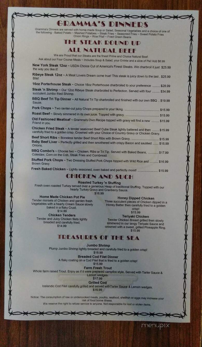 Gramma's Country Kitchen - Banning, CA menu_pic