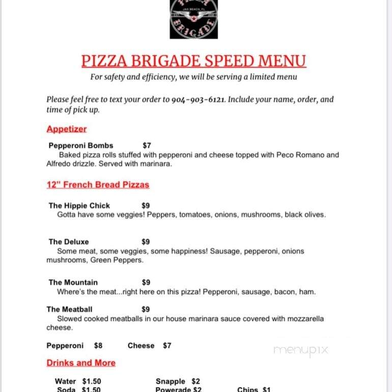 Pizza Brigade - Jacksonville, FL menu_pic