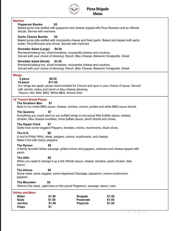 Pizza Brigade - Jacksonville, FL menu_pic