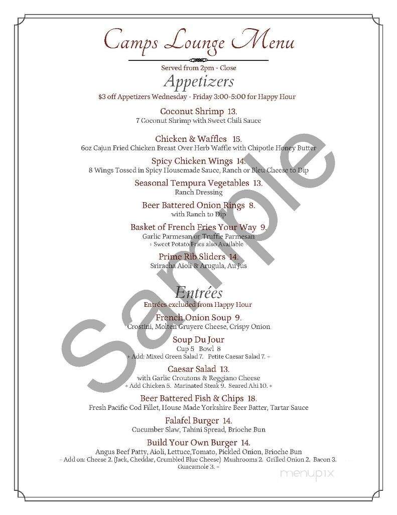 Camps Restaurant-Greenhorn Crk - Angels Camp, CA menu_pic