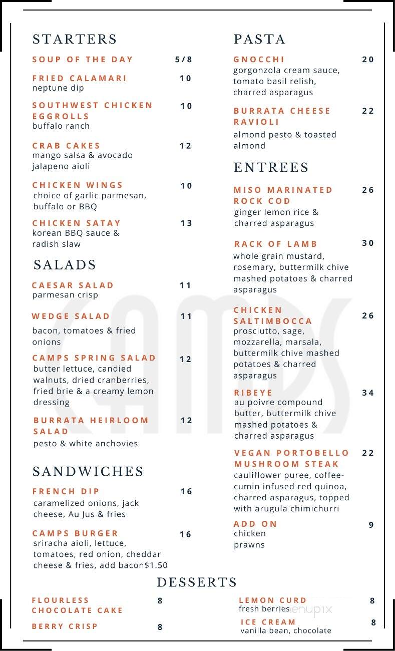 Camps Restaurant-Greenhorn Crk - Angels Camp, CA menu_pic