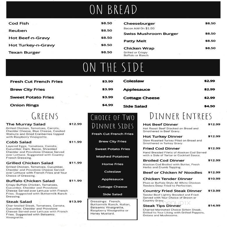 Murray's Restaurant - Wintersville, OH menu_pic
