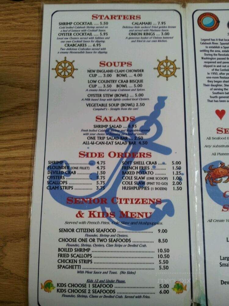 Ella's Of Calabash - Calabash, NC menu_pic