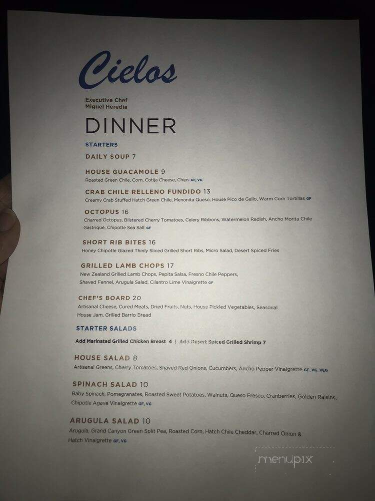 Cielos - Tucson, AZ menu_pic