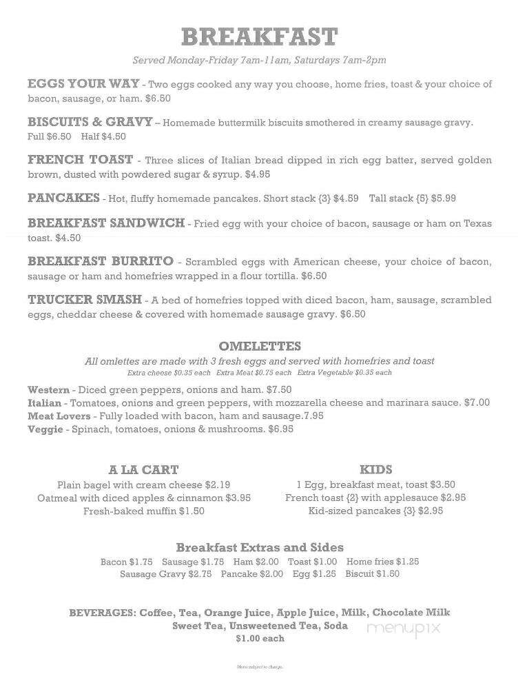 Our Place Diner - Lordstown, OH menu_pic