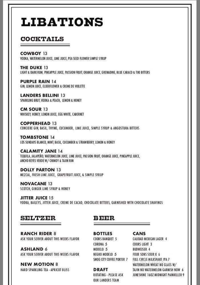 Landers - San Clemente, CA menu_pic