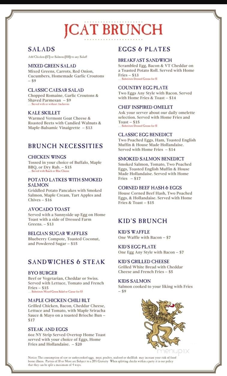 Jericho Cafe & Tavern - Jericho, VT menu_pic