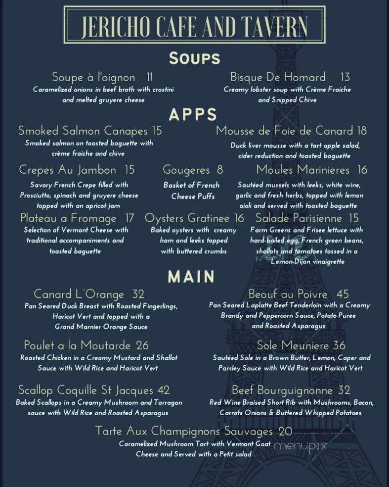 Jericho Cafe & Tavern - Jericho, VT menu_pic