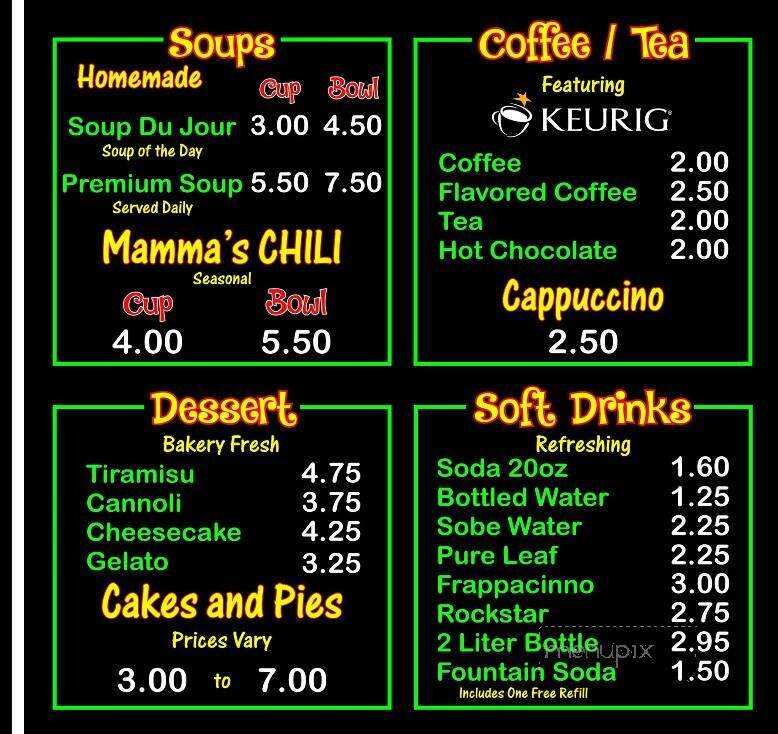 Pie's On Italian Restaurant - Dingmans Ferry, PA menu_pic