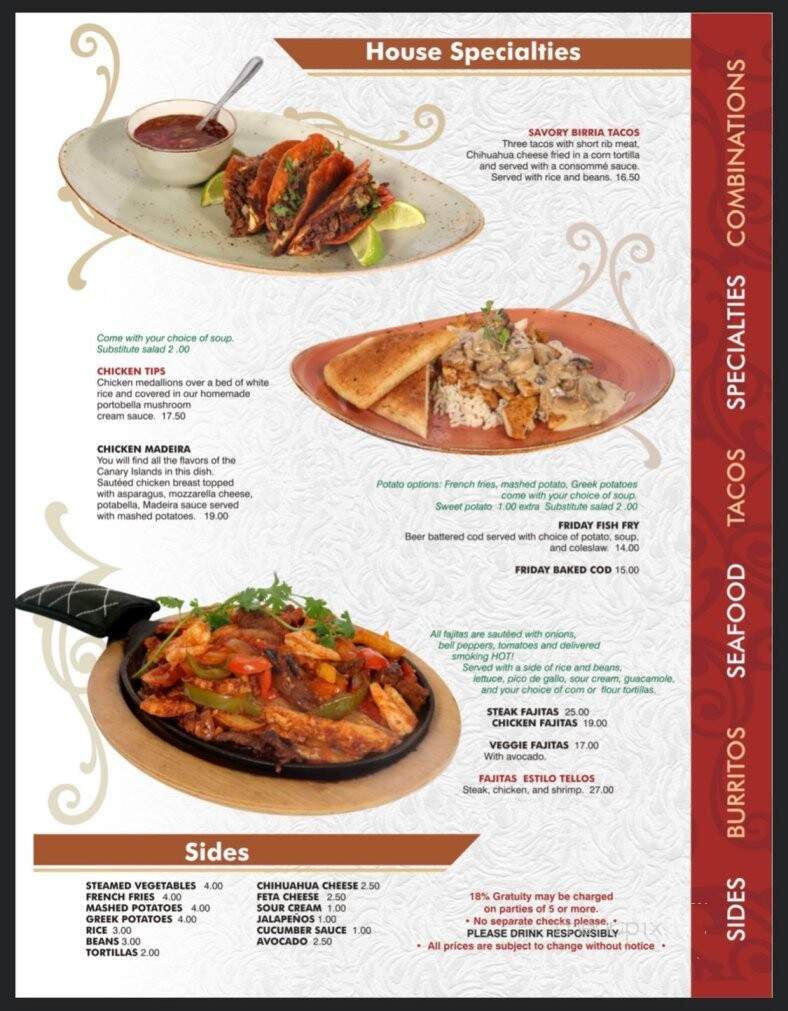 Tellos Grill & Cafe - Port Washington, WI menu_pic