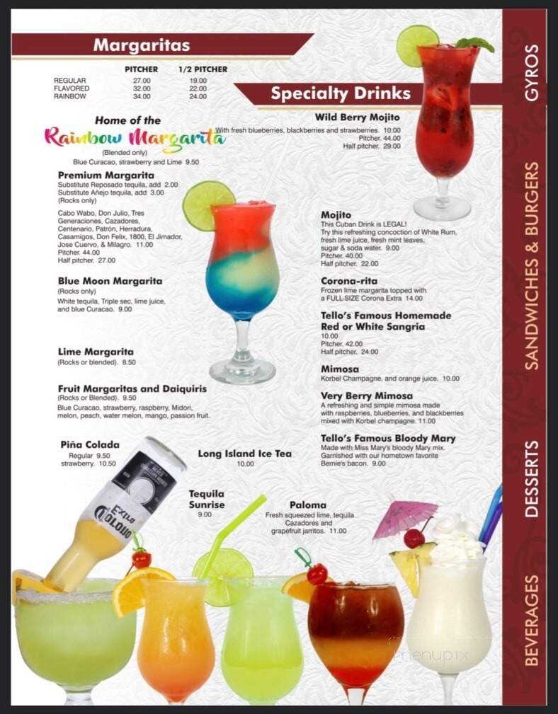 Tellos Grill & Cafe - Port Washington, WI menu_pic