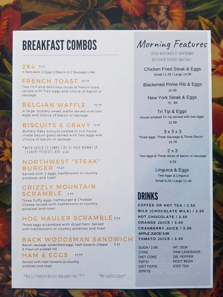 Grizzly Rock Cafe and Grill - Turlock, CA menu_pic