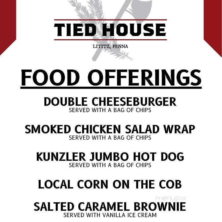 Tied House - Lititz, PA menu_pic