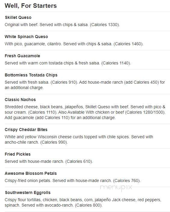 Chili's - Atoka, OK menu_pic