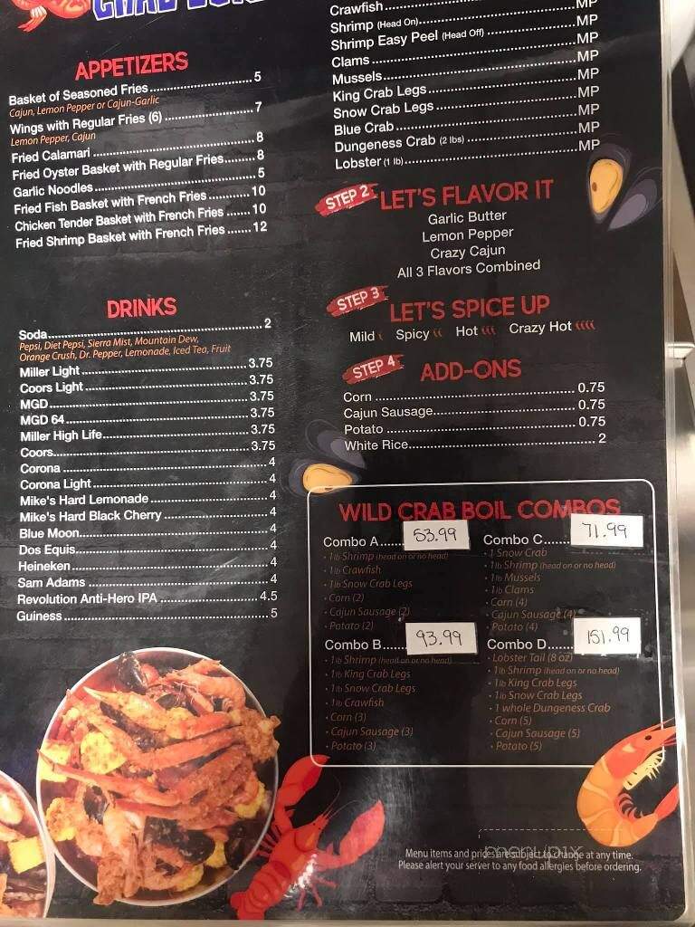 Wild Crab Boil - McHenry, IL menu_pic