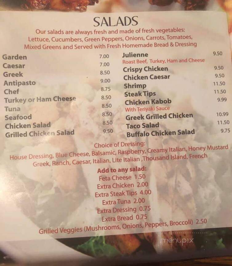 Garden Pizza & Seafood - Gardner, MA menu_pic