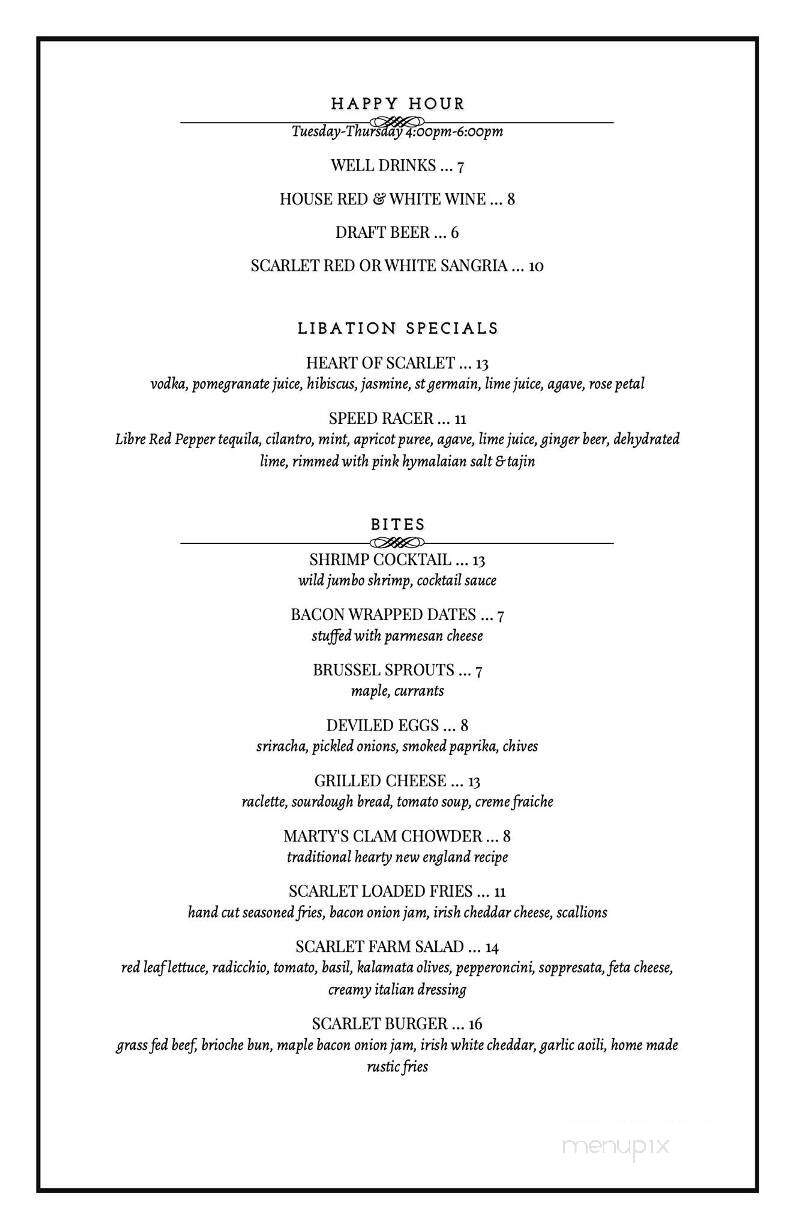 Scarlet Kitchen & Lounge - Rancho Mission Viejo, CA menu_pic