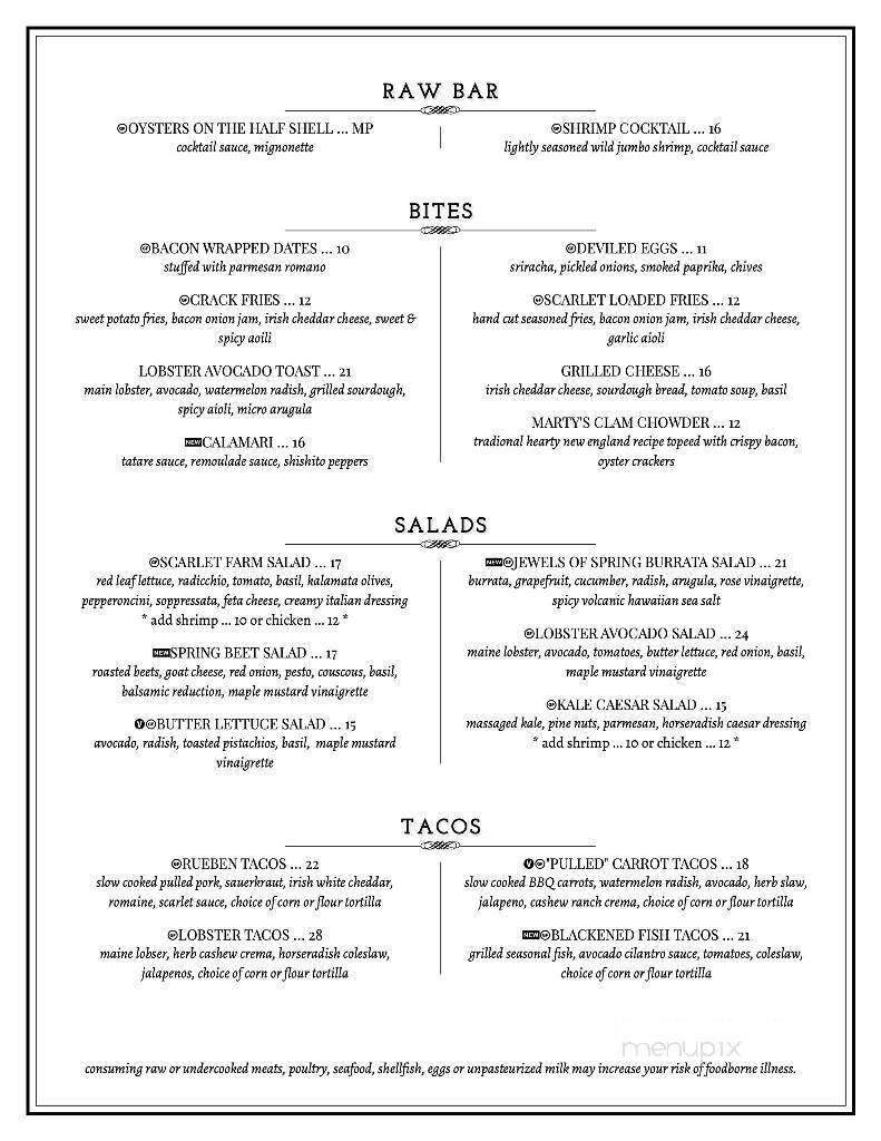 Scarlet Kitchen & Lounge - Rancho Mission Viejo, CA menu_pic