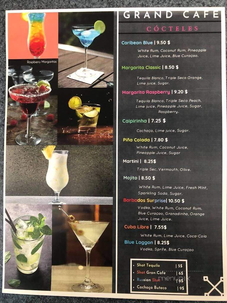 Grand Cafe Restaurant and Bar - West Yarmouth, MA menu_pic
