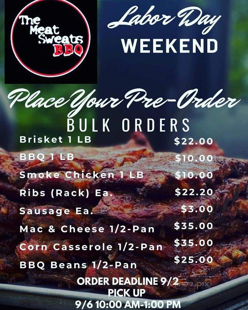 The Meat Sweats BBQ - Hendersonville, TN menu_pic