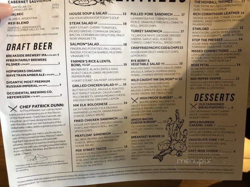 Proof Reader - Portland, OR menu_pic