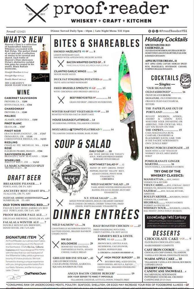 Proof Reader - Portland, OR menu_pic